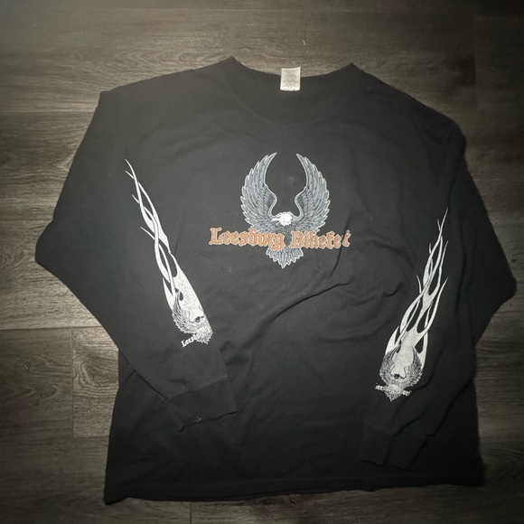 Jerzees Black Long Sleeve Shirt with Graphic Design - Picture 1 of 3